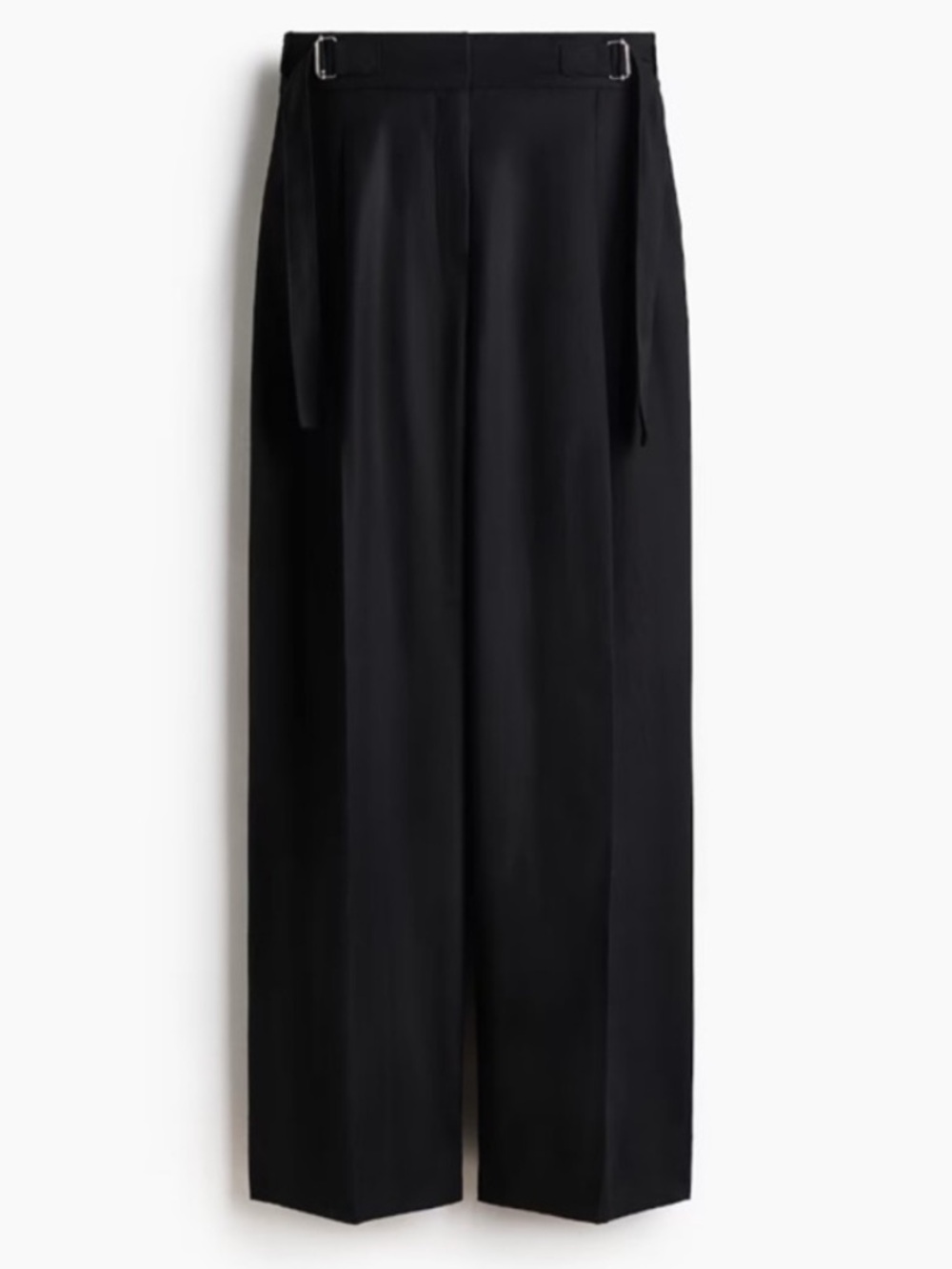 H&M Wide Leg Black Trousers with High Waist